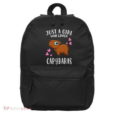 Funny Cute Capybara Lover Just A Girl Who Loves Capybaras 16 in Basic Backpack