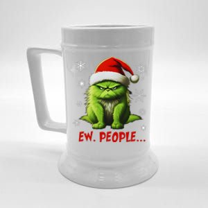 Funny Christmas Cat Ew People Meowy Cat Lovers Beer Stein