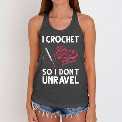 Funny Crochet Crocheting Gift For Women Crocheter Unravel Women's Knotted Racerback Tank