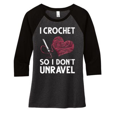 Funny Crochet Crocheting Gift For Women Crocheter Unravel Women's Tri-Blend 3/4-Sleeve Raglan Shirt