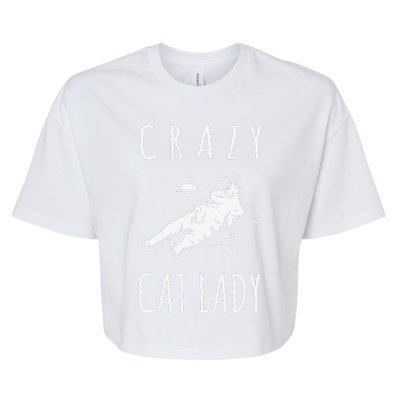 Funny Crazy Cat Lady Meow Kitty Funny Cats Mom And Cat Dad Bella+Canvas Jersey Crop Tee