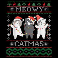 Funny Christmas Cat Matching Family Pajamas Meowy Catmas Sustainable Bucket Hat