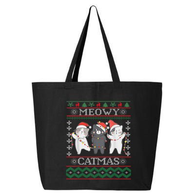 Funny Christmas Cat Matching Family Pajamas Meowy Catmas 25L Jumbo Tote