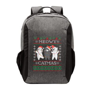 Funny Christmas Cat Matching Family Pajamas Meowy Catmas Vector Backpack