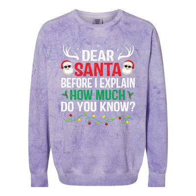 Funny Christmas Cool Gift Adults Dear Santa I Can Explain Cute Gift Colorblast Crewneck Sweatshirt