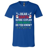 Funny Christmas Cool Gift Adults Dear Santa I Can Explain Cute Gift V-Neck T-Shirt