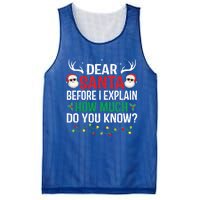 Funny Christmas Cool Gift Adults Dear Santa I Can Explain Cute Gift Mesh Reversible Basketball Jersey Tank