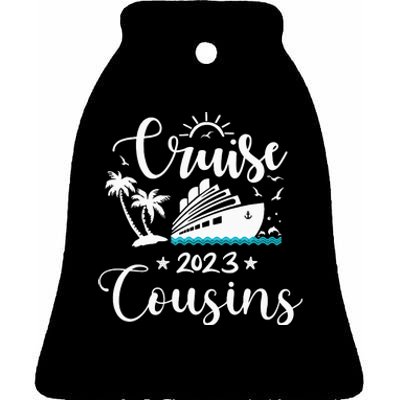 Funny cruising cousins matching cousin family Ceramic Bell Ornament