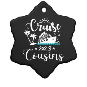 Funny cruising cousins matching cousin family Ceramic Star Ornament