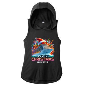 Family Christmas Cruise 2024 Family Matching Merry Christmas Ladies PosiCharge Tri-Blend Wicking Draft Hoodie Tank