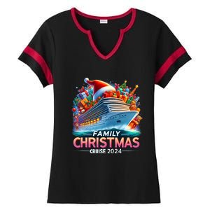 Family Christmas Cruise 2024 Family Matching Merry Christmas Ladies Halftime Notch Neck Tee