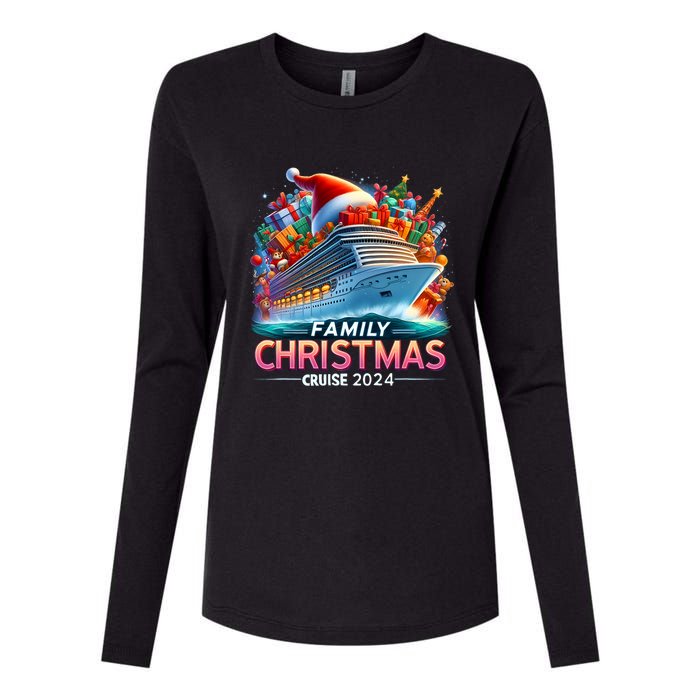 Family Christmas Cruise 2024 Family Matching Merry Christmas Womens Cotton Relaxed Long Sleeve T-Shirt