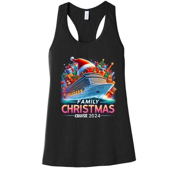 Family Christmas Cruise 2024 Family Matching Merry Christmas Women's Racerback Tank