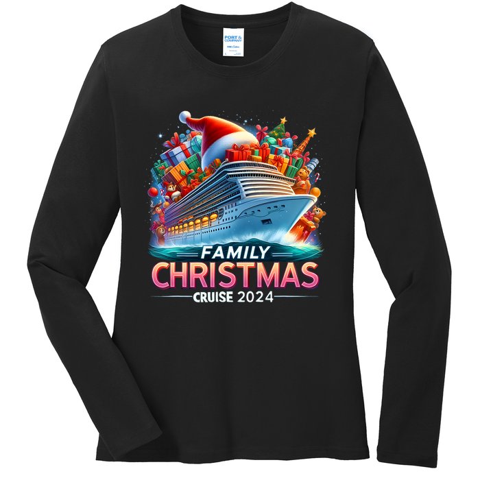 Family Christmas Cruise 2024 Family Matching Merry Christmas Ladies Long Sleeve Shirt