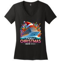 Family Christmas Cruise 2024 Family Matching Merry Christmas Women's V-Neck T-Shirt