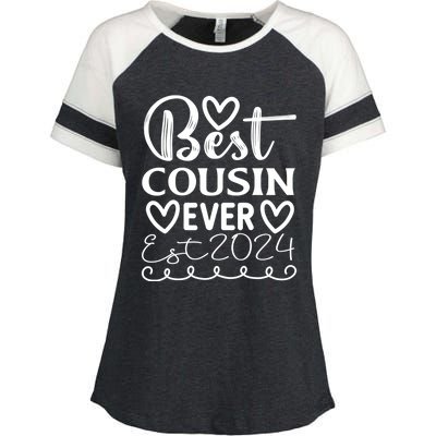 Funny Cousin Crew Matching Fam Best Cousin Since 2024 Family Gift Enza Ladies Jersey Colorblock Tee