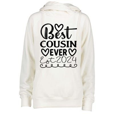 Funny Cousin Crew Matching Fam Best Cousin Since 2024 Family Gift Womens Funnel Neck Pullover Hood