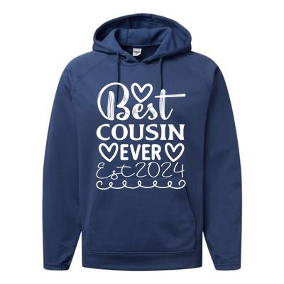 Funny Cousin Crew Matching Fam Best Cousin Since 2024 Family Gift Performance Fleece Hoodie