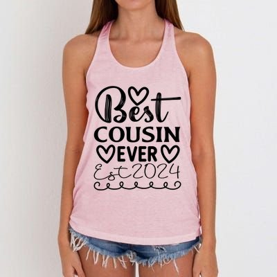 Funny Cousin Crew Matching Fam Best Cousin Since 2024 Family Gift Women's Knotted Racerback Tank