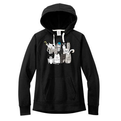 Funny Cat Character Cat Costume Cat Family Cat Women's Fleece Hoodie