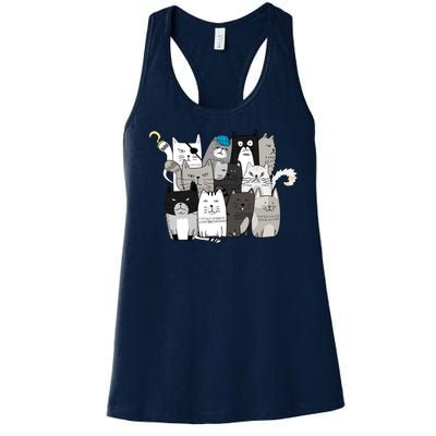 Funny Cat Character Cat Costume Cat Family Cat Women's Racerback Tank