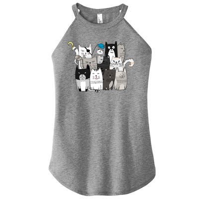 Funny Cat Character Cat Costume Cat Family Cat Women’s Perfect Tri Rocker Tank