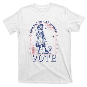 Funny Childless Cat Ladies Vote Kamala Harris 2024 Usa For Woman Gift T-Shirt