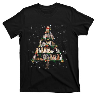 Funny Cats Christmas Tree Ornament Decor Design Cat Lover T-Shirt