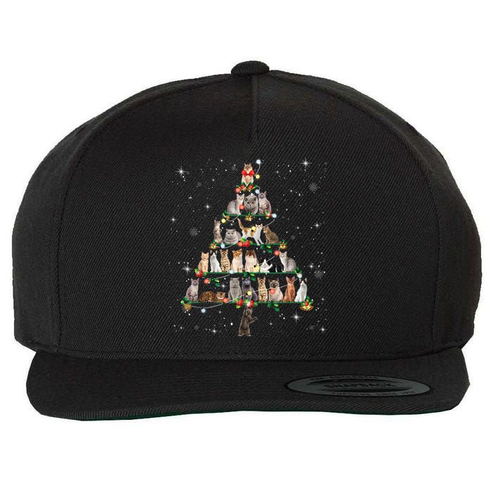 Funny Cats Christmas Tree Ornament Decor Design Cat Lover Wool Snapback Cap