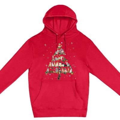 Funny Cats Christmas Tree Ornament Decor Design Cat Lover Premium Pullover Hoodie