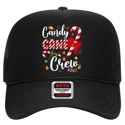 Funny Candy Cane Crew Christmas Sweet Candy Light Lover High Crown Mesh Back Trucker Hat