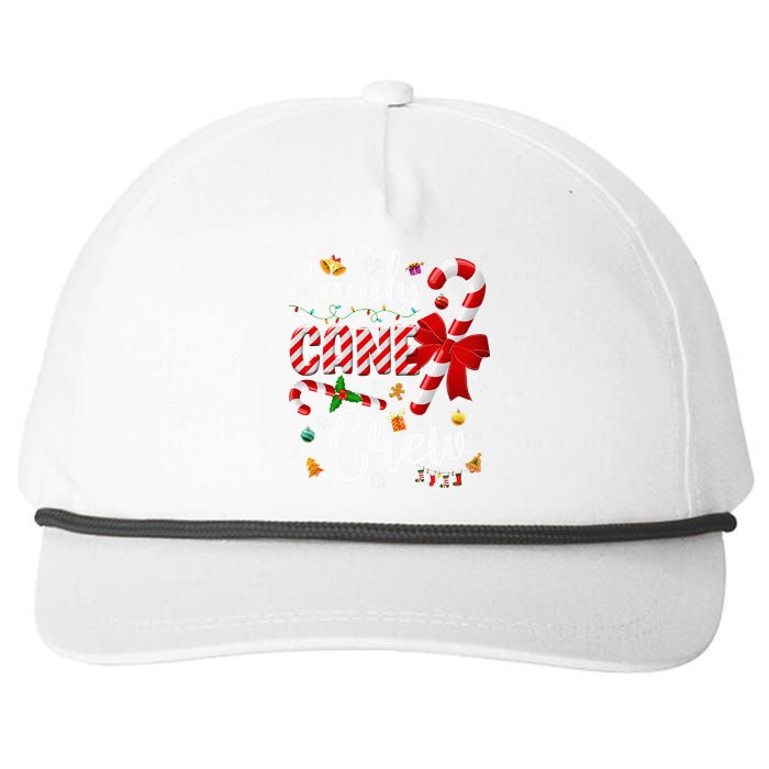 Funny Candy Cane Crew Christmas Sweet Candy Light Lover Snapback Five-Panel Rope Hat