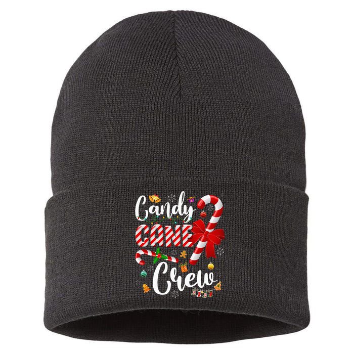 Funny Candy Cane Crew Christmas Sweet Candy Light Lover Sustainable Knit Beanie