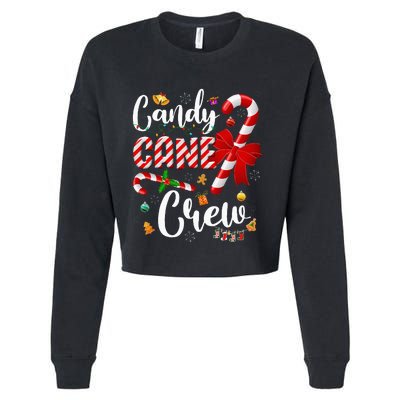 Funny Candy Cane Crew Christmas Sweet Candy Light Lover Cropped Pullover Crew