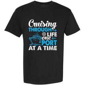 Funny Cruise Cruising Through Life One Port at a Time Garment-Dyed Heavyweight T-Shirt