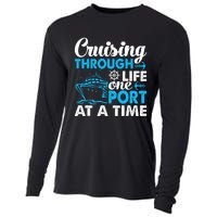 Funny Cruise Cruising Through Life One Port at a Time Cooling Performance Long Sleeve Crew