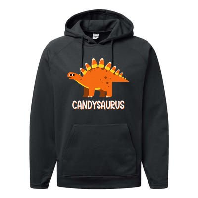 Funny Candysaurus Candy Corn Dinosaur Halloween Performance Fleece Hoodie