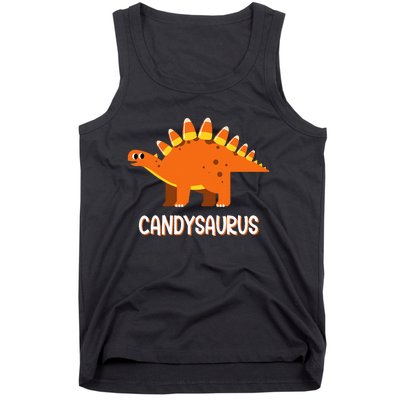 Funny Candysaurus Candy Corn Dinosaur Halloween Tank Top