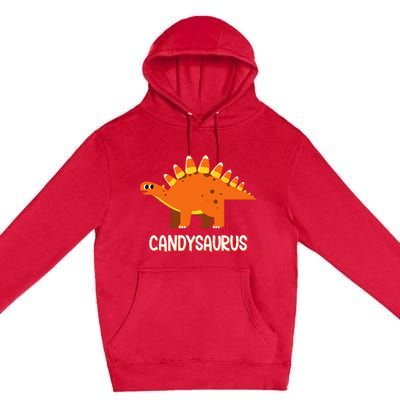 Funny Candysaurus Candy Corn Dinosaur Halloween Premium Pullover Hoodie