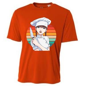 Female Cook Culinary Kitchen Chef Cooking Gourmet Gift Cooling Performance Crew T-Shirt