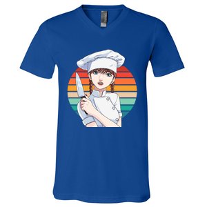 Female Cook Culinary Kitchen Chef Cooking Gourmet Gift V-Neck T-Shirt