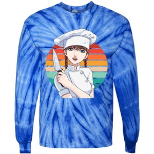 Female Cook Culinary Kitchen Chef Cooking Gourmet Gift Tie-Dye Long Sleeve Shirt