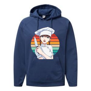 Female Cook Culinary Kitchen Chef Cooking Gourmet Gift Performance Fleece Hoodie