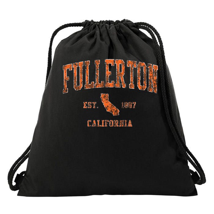 Fullerton California Ca Vintage Drawstring Bag