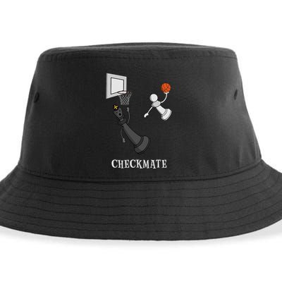 Funny Checkmate Chess Basketball Game Board King Pawn Piece Sustainable Bucket Hat