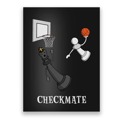 Funny Checkmate Chess Basketball Game Board King Pawn Piece Poster
