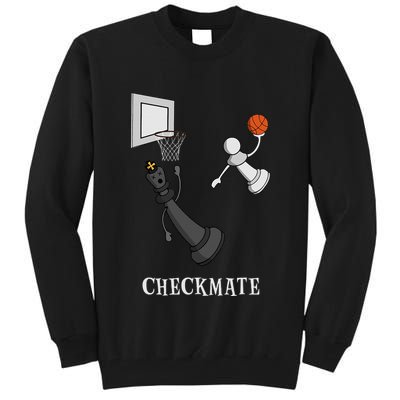 Funny Checkmate Chess Basketball Game Board King Pawn Piece Tall Sweatshirt