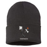 Funny Checkmate Chess Basketball Game Board King Pawn Piece Sustainable Knit Beanie