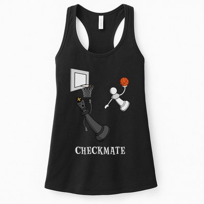 Funny Checkmate Chess Basketball Game Board King Pawn Piece Womens Tank Top