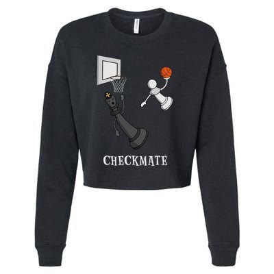 Funny Checkmate Chess Basketball Game Board King Pawn Piece Cropped Pullover Crew